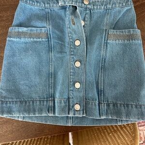 NWT Sezane Denim Button-Front Skirt
